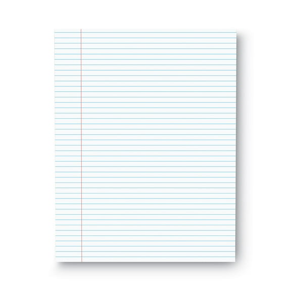 Universal UNV41000 50-Sheet 8.5 in. x 11 in. Glue Top Pads - Narrow Rule, White (1 Dozen)