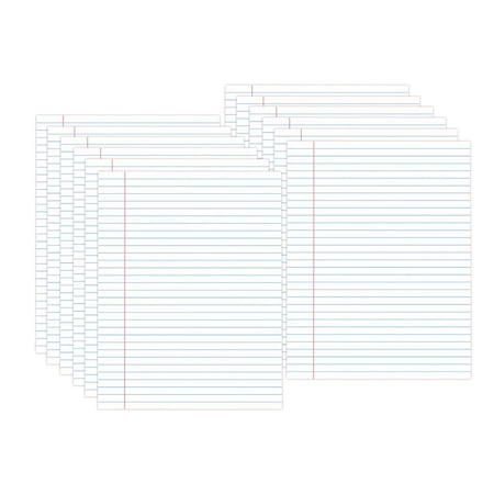 8.5 in. x 11 in. glu Top Legal Rule Pads - White (1 Dozen)
