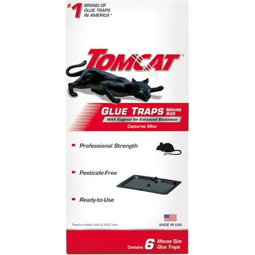 Glue Traps Mouse Size with Eugenol for Enhanced Stickiness for Mice, Cockroaches, and Spiders, 6 Traps
