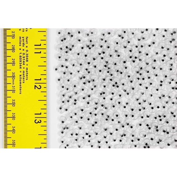 Glue on Round Moving Wiggly Wobbly Googly Eyes for Bear & Doll & Scrapbooking 144 pcs (4mm)