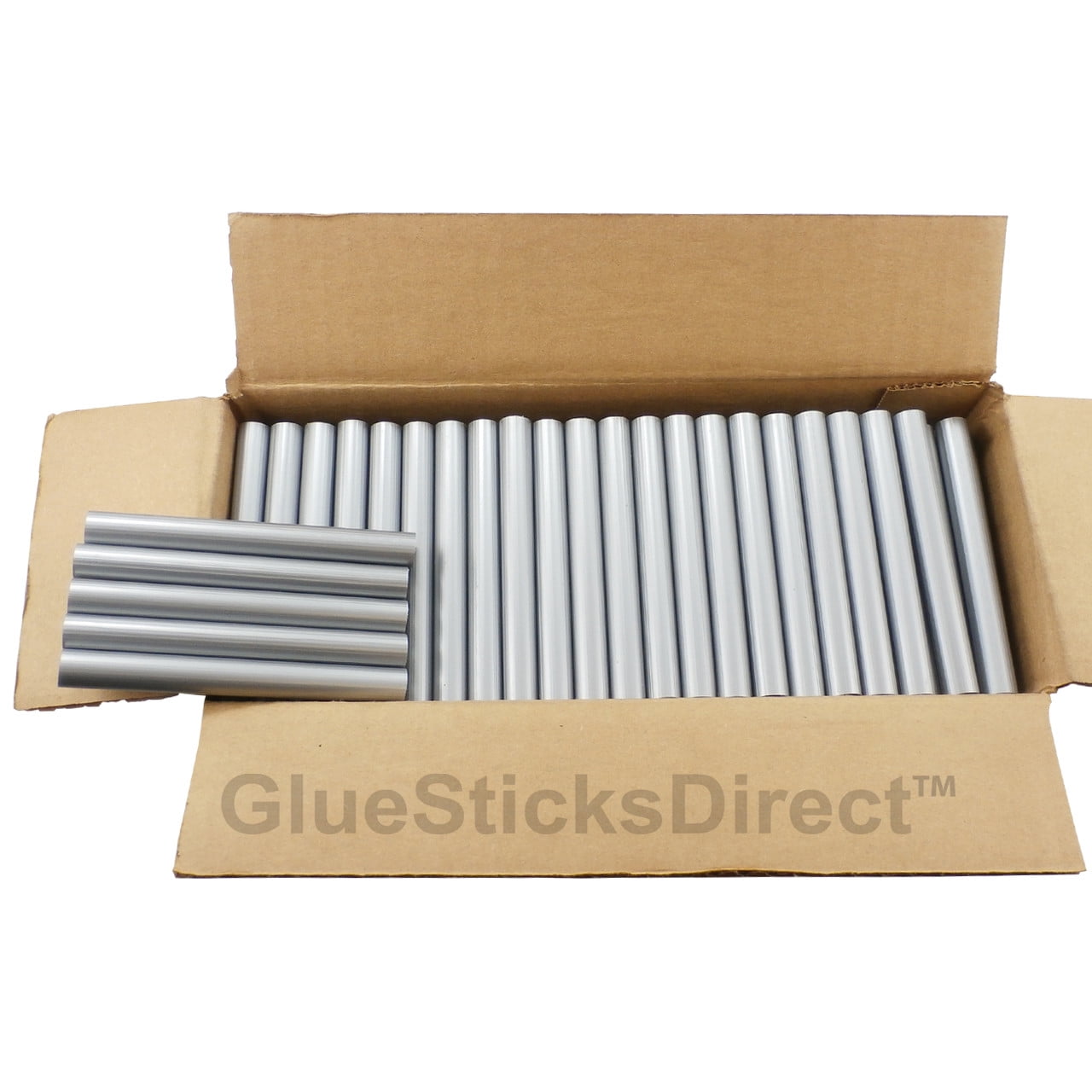 GlueSticksDirect Silver Metallic Faux Wax Glue Sticks 7/16"X 4" 5 lbs