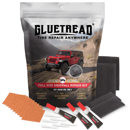 GlueTread Full-Size 4x4 Sidewall Tire Patch Kit for Off-Road Vehicles