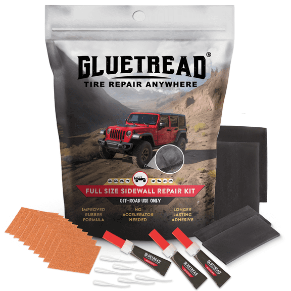 GlueTread Full-Size 4x4 Sidewall Tire Patch Kit for Off-Road Vehicles