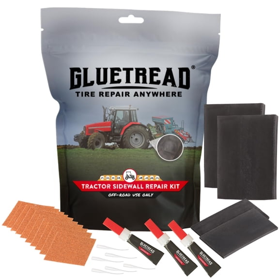 GlueTread Tractor Sidewall Puncture Repair Kit Tire Repair Kit 10 Piece
