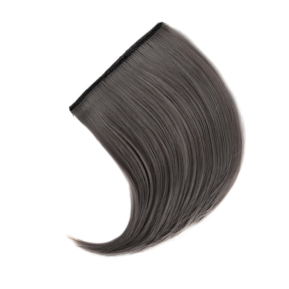 Glueless Clip in Kinky Straight Bangs for Women, Clip On Fringe Hair Extensions Hairpieces for Daily Wear & Party Use(Black,10x14cm)