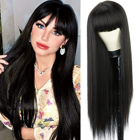 Glueless None Lace Front Wig Machine Made Synthetic Hairpiece For Women Natural