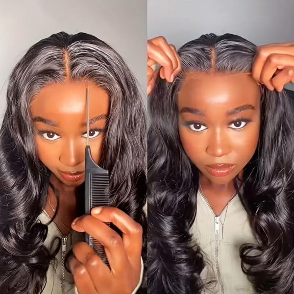 Glueless Wigs Human Hair Pre Plucked Pre Cut 5x5 HD Lace Closure Wigs Human Hair Glueless Wear and Go 180% Density Body Wave Lace Front Wigs Human Hair with Baby 22 Inch