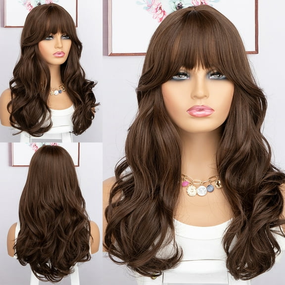 Glueless wigs, pre-plucked and pre-cut for beginners, women's synthetic lace front wigs, long wavy lace hairline with middle parting, suitable for daily parties, ready to wear in 3 seconds