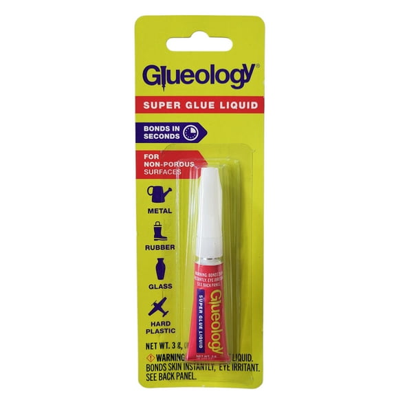 Glueology Liquid Super Glue for General Use, Clear, 3 g