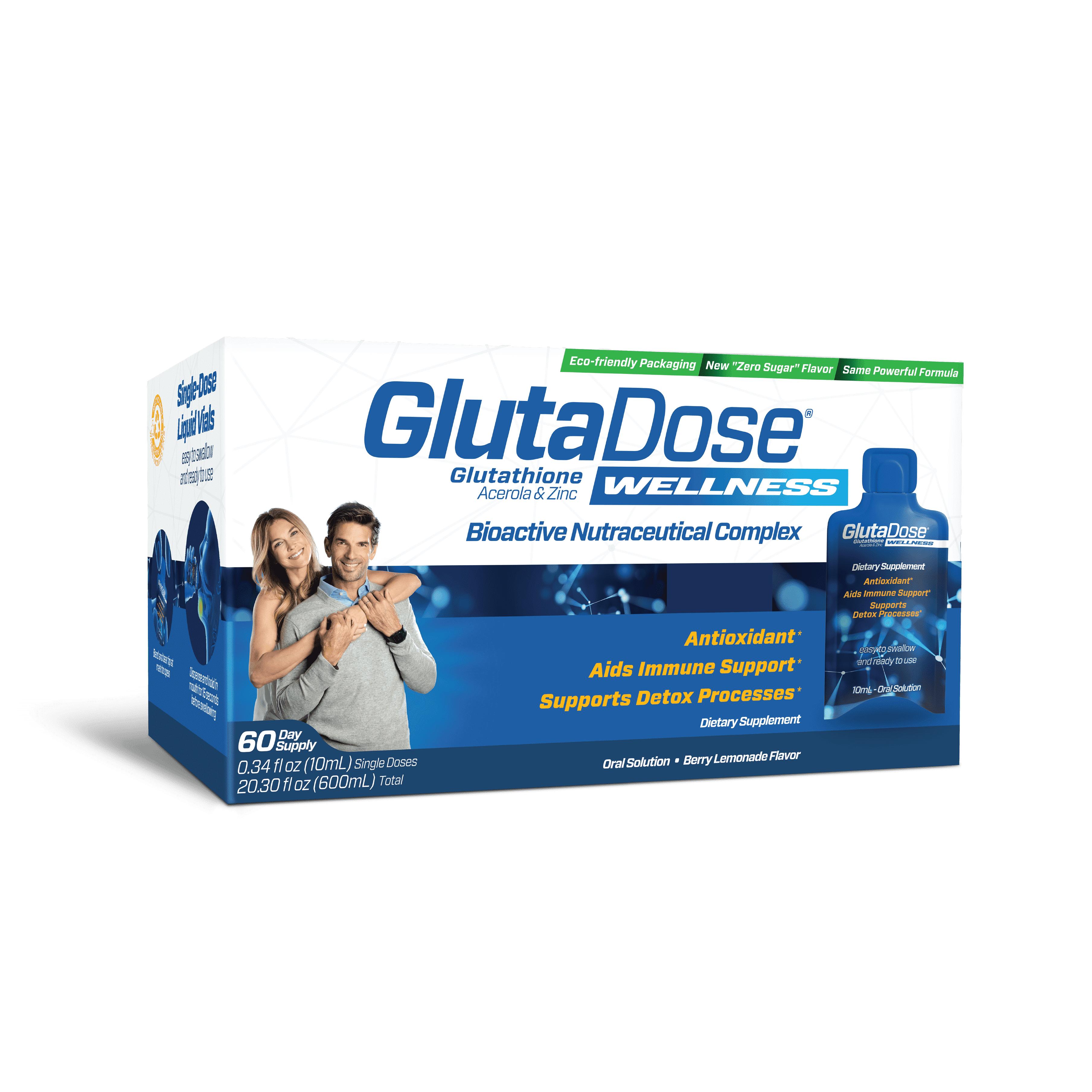 GlutaDose Liquid Glutathione Supplement, Every Day Immune Support Supplements for Adults, Cellular Detox, Antioxidant