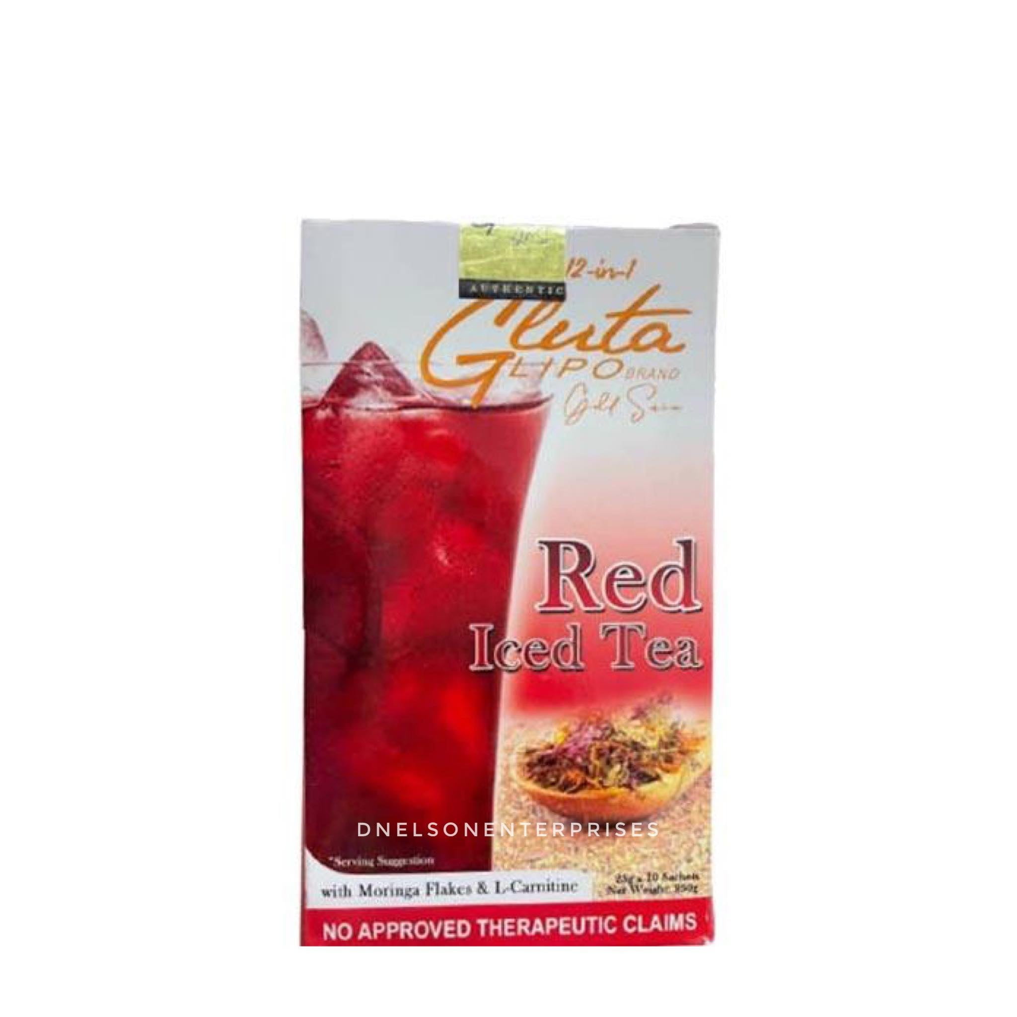 GlutaLipo Gold Series Red Iced Tea Flavor, 10 Sachets