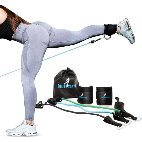 Glute-Tastic - Ankle Kickback Strap with Resistance Bands for & Exercises