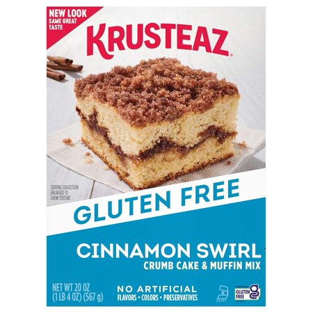 Gluten Baking Mix, Cinnamon Swirl Crumb Cake & Mix, Gluten with No Artificial Flavors, Colors or Preservatives, 20 Ounce (Pack of 3)