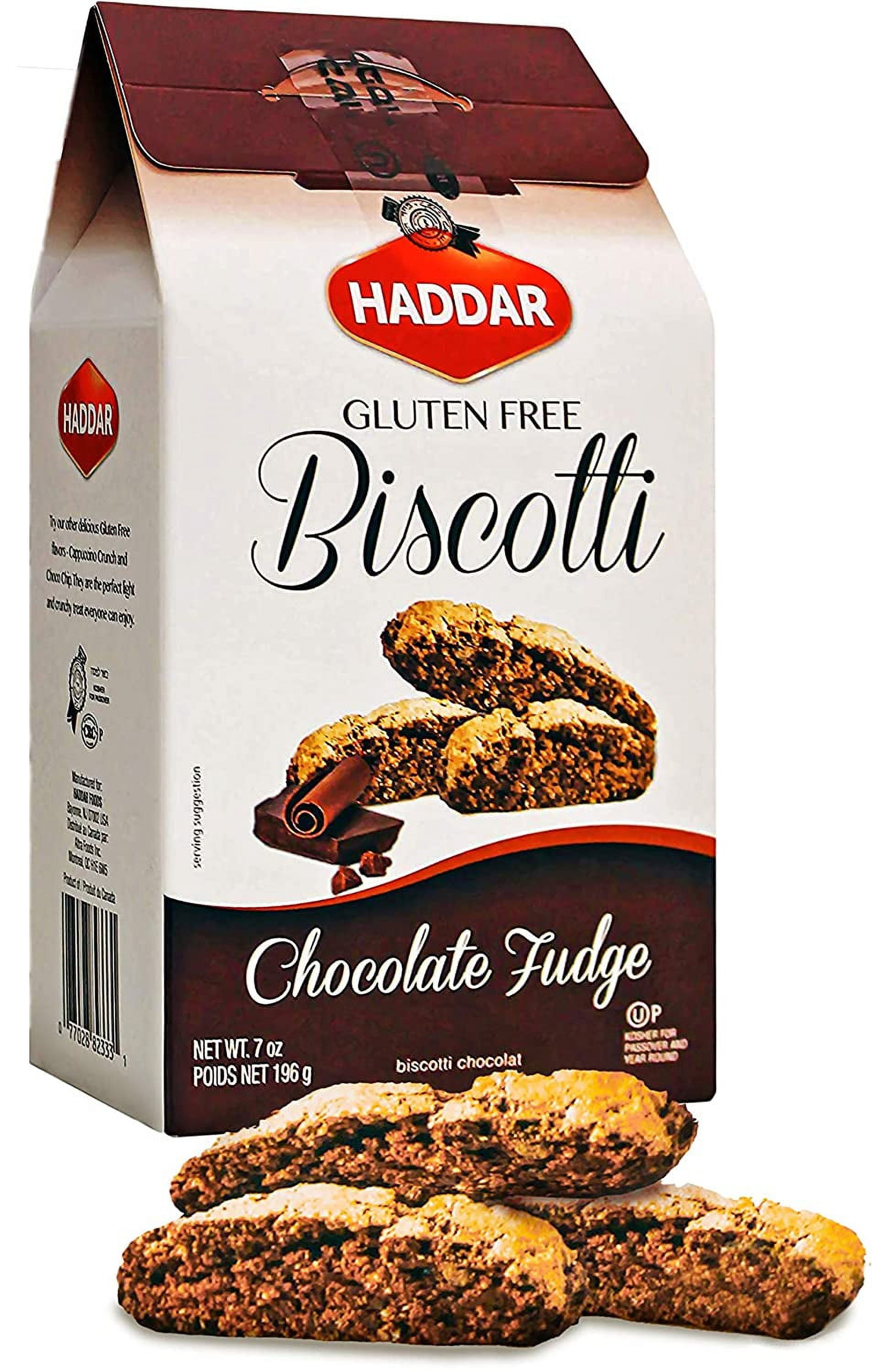 Gluten Chocolate Fudge Biscotti, 7 oz, Grain , Rich Tasting, Certified