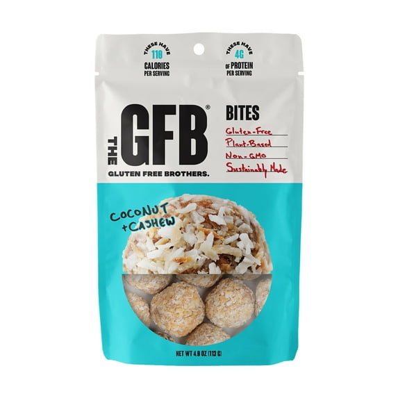The Gluten Free Brothers, GFB Gluten Free Bites, Coconut Cashew Crunch, Snackable Treat, 4 oz Bag
