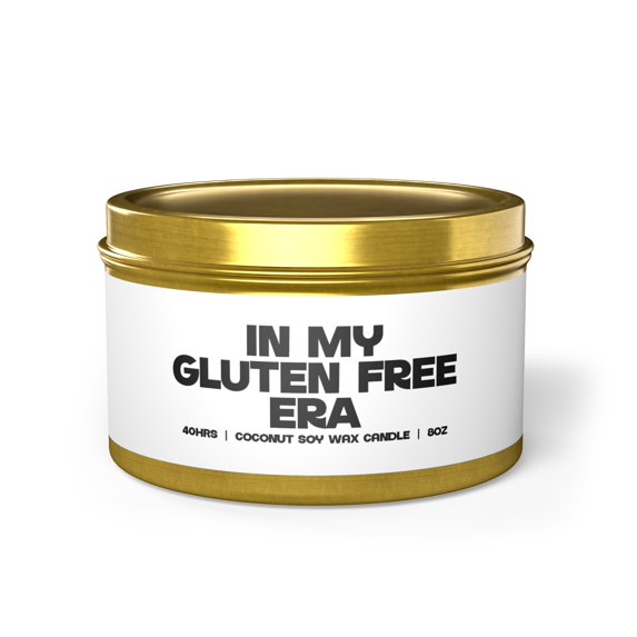 Gluten Free Celiac Coeliac Tin Candle Gift Home Office Decor Vanilla Coffee