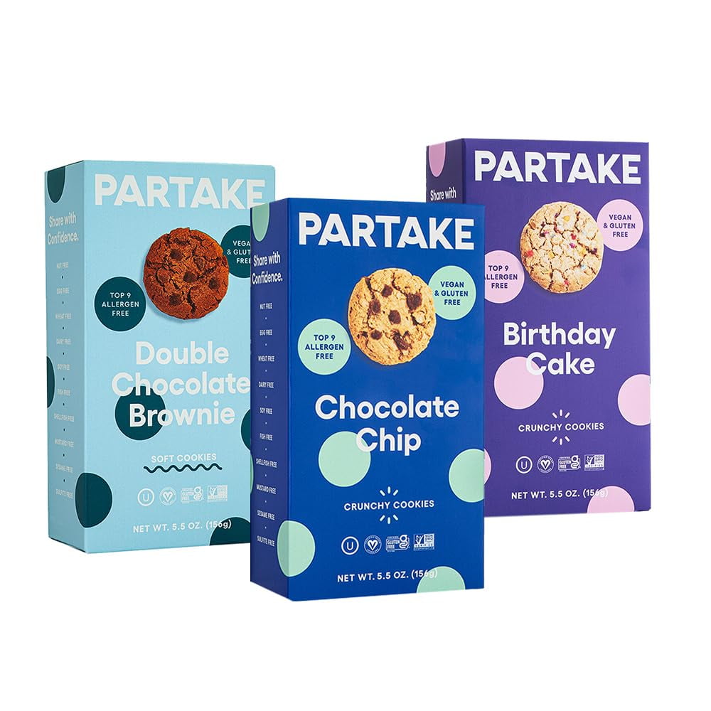 Gluten Free Cookies Variety AIF4 Pack by Partake | 3 Box Variety Pack ...