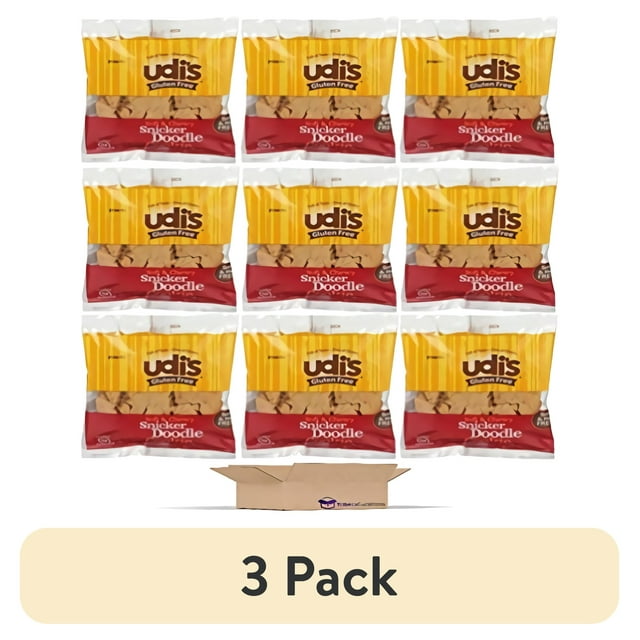 (3 pack) Udi's Gluten Free Snickerdoodle Hard Cookies, Individually Wrapped | 9 Packs