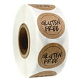 thumbnail image 1 of Gluten Free Kraft Stickers / 500 Brown Kraft Circle Labels Per Roll / 1" Round Food Labels Labels / Food Allergy Sticker Seals, 1 of 6
