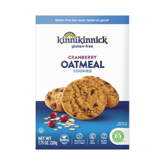 Kinnikinnick Gluten Free, Gluten Free Oatmeal Cranberry Cookies, 7.75oz