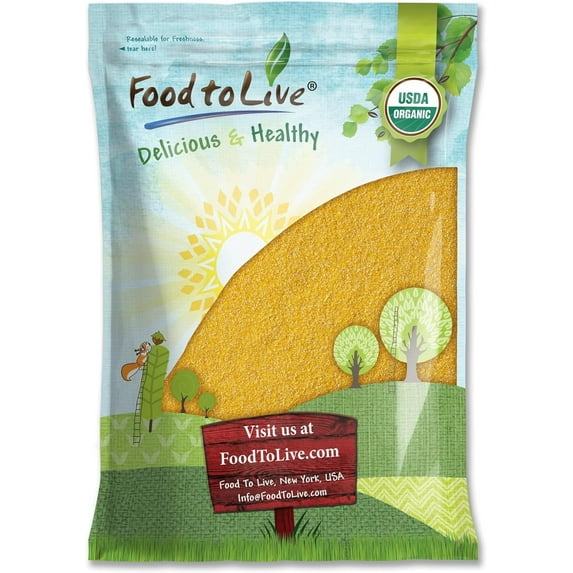 Gluten-Free Organic Yellow Polenta, 10 Pounds – PNon-GMO, Vegan, Kosher