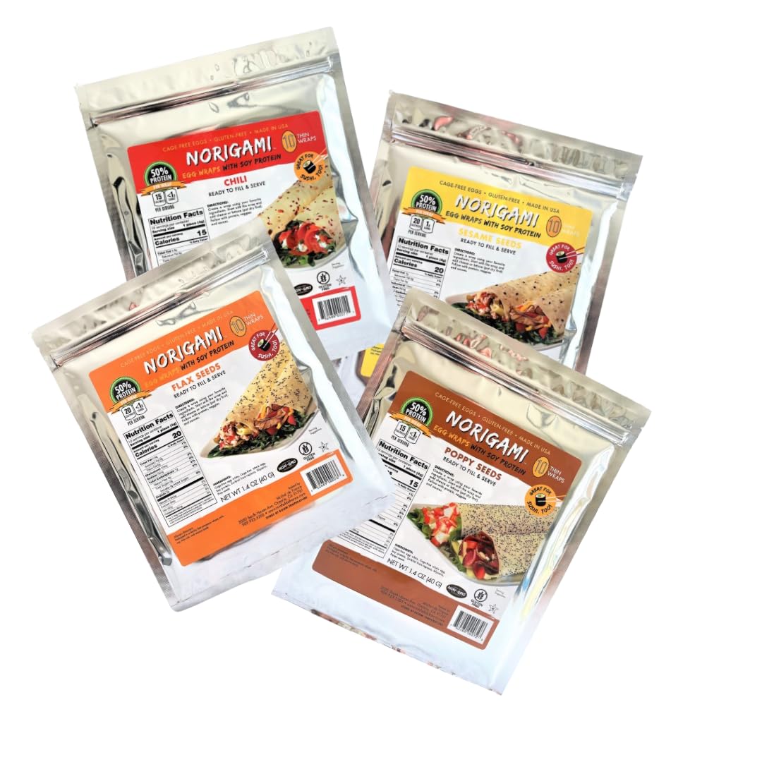 GlutenFree Soy Wraps Sesame Seeds, Soy Wraps Chili, Soy Wraps Seed and