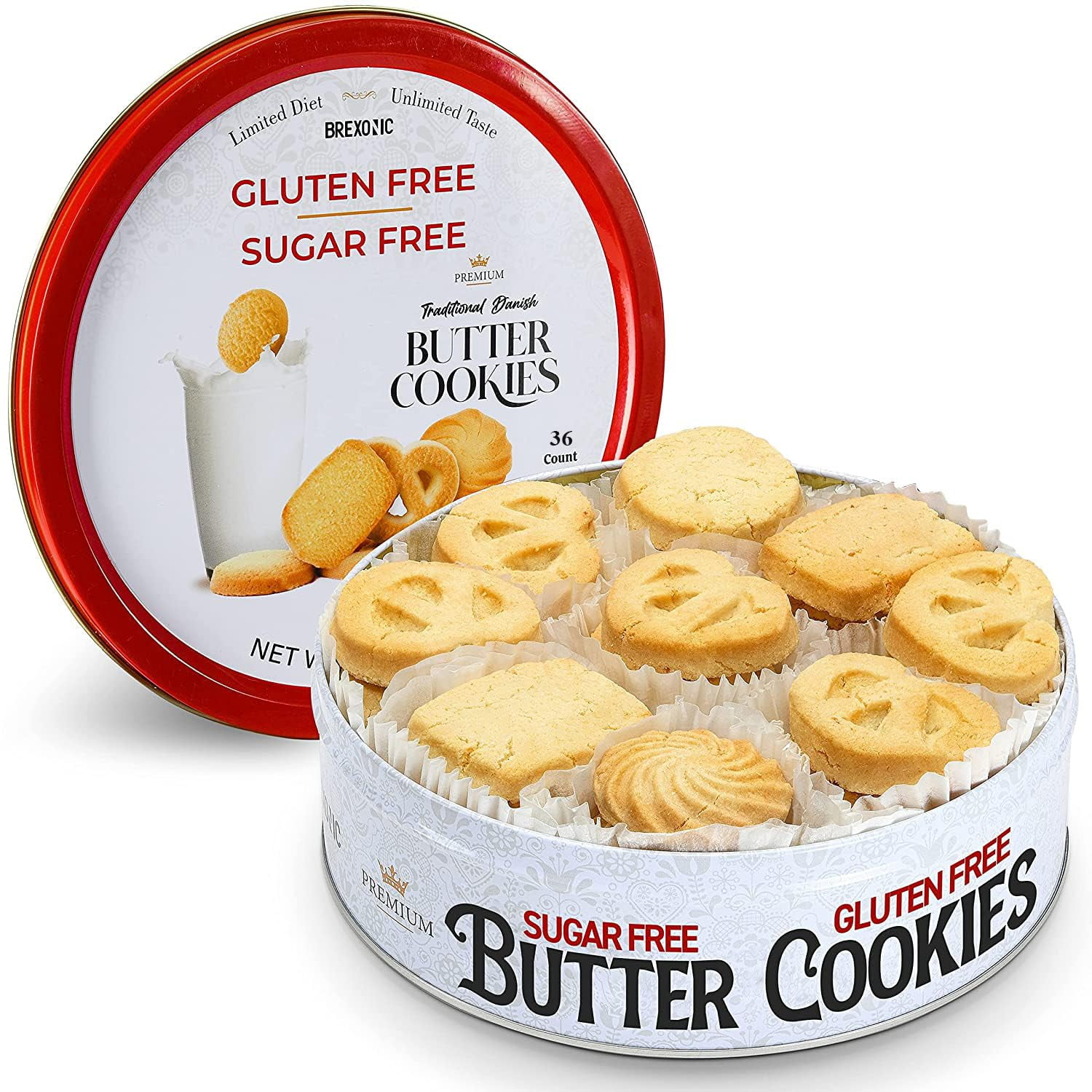 Gluten Free Sugar Free Butter Cookies 36 Count Traditional Danish