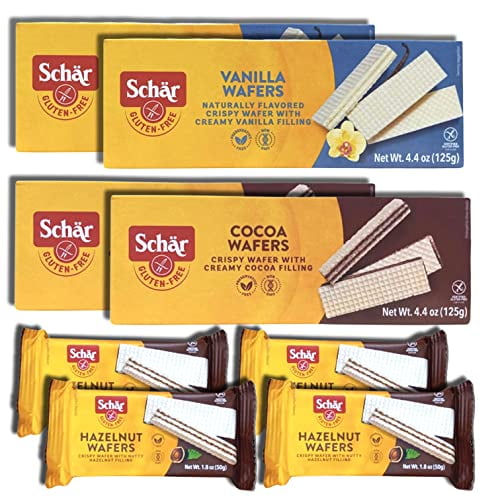 Gluten Free Wafer Pack Bundled by 3 Flavors Cocoa Wafers, Vanilla