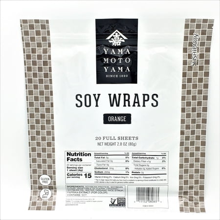 Gluten-Free Yamamotoyama Sushi Soy Wrapper- Orange 20 Sheets