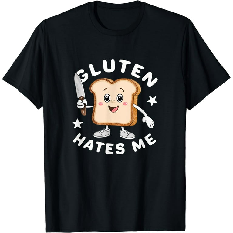 Gluten Hates Me Funny Gluten Intolerance Celiac Awareness T Shirt