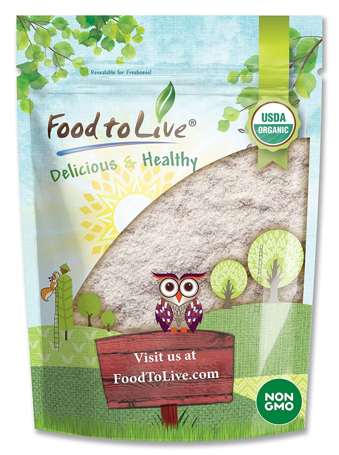Gluten Organic Brown Rice Flour, 2.5 Pounds NonGMO Whole Grain Flour