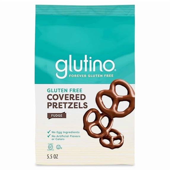 Glutino Chocolate Fudge Covered Pretzels, 5.5 Ounce ( Pack of 2 )
