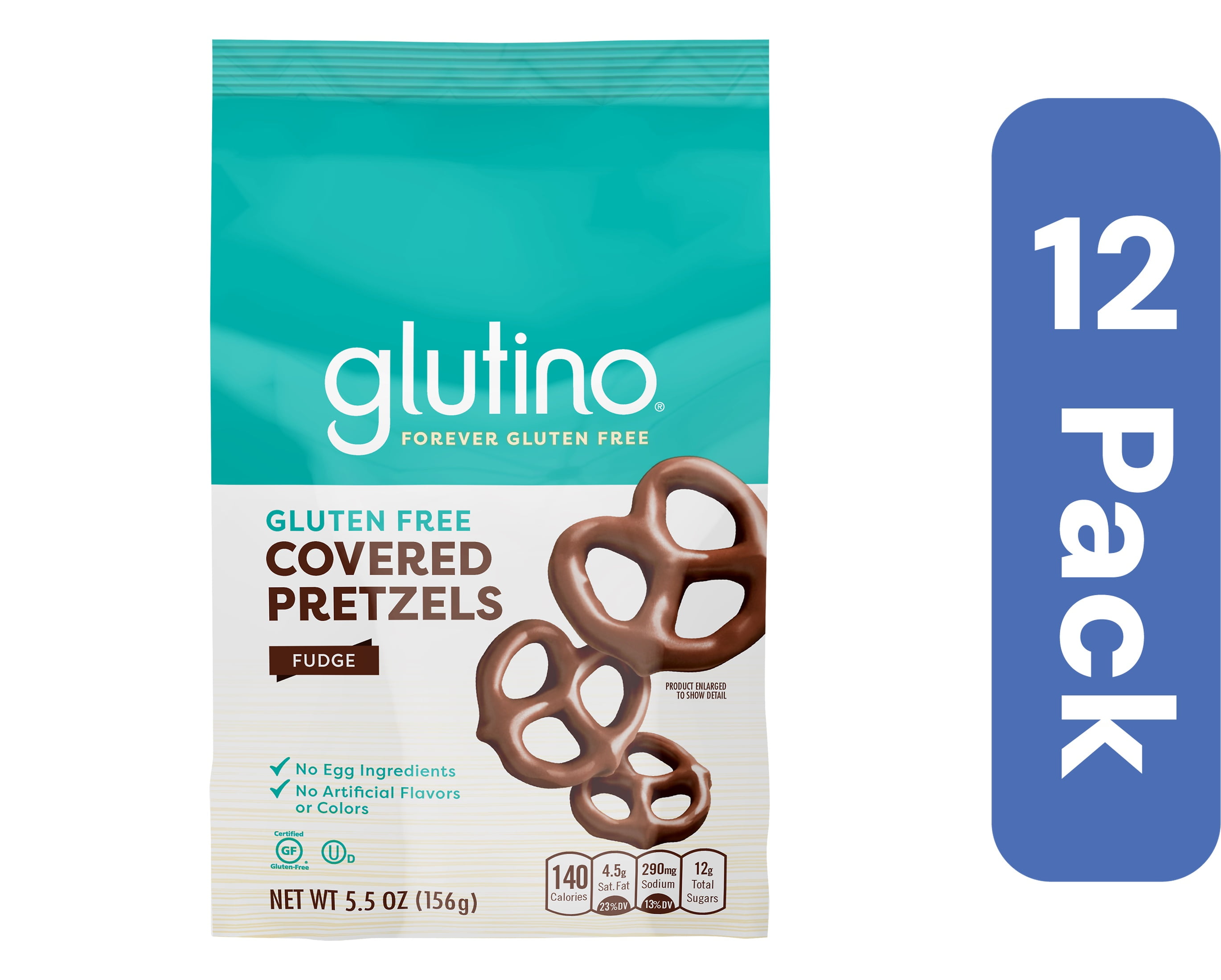 Glutino Chocolate Fudge Covered Pretzels 5.5 oz (Pack Of 12)