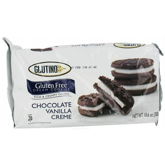 Glutino Chocolate Vanilla CreMe Cookies