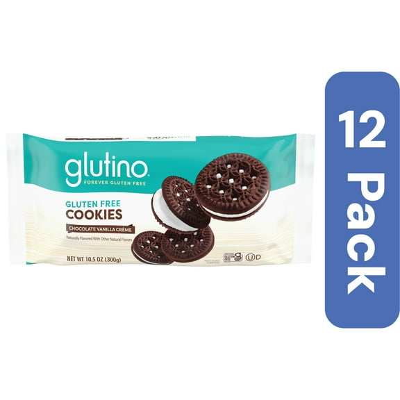 Glutino Cookie Sandwich Chocolate Vanilla Creme 10.6 oz (Pack Of 12)