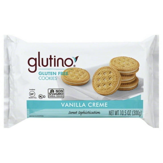 Glutino Creme Cookies - Vanilla - Case Of 12 - 10.5 Oz.