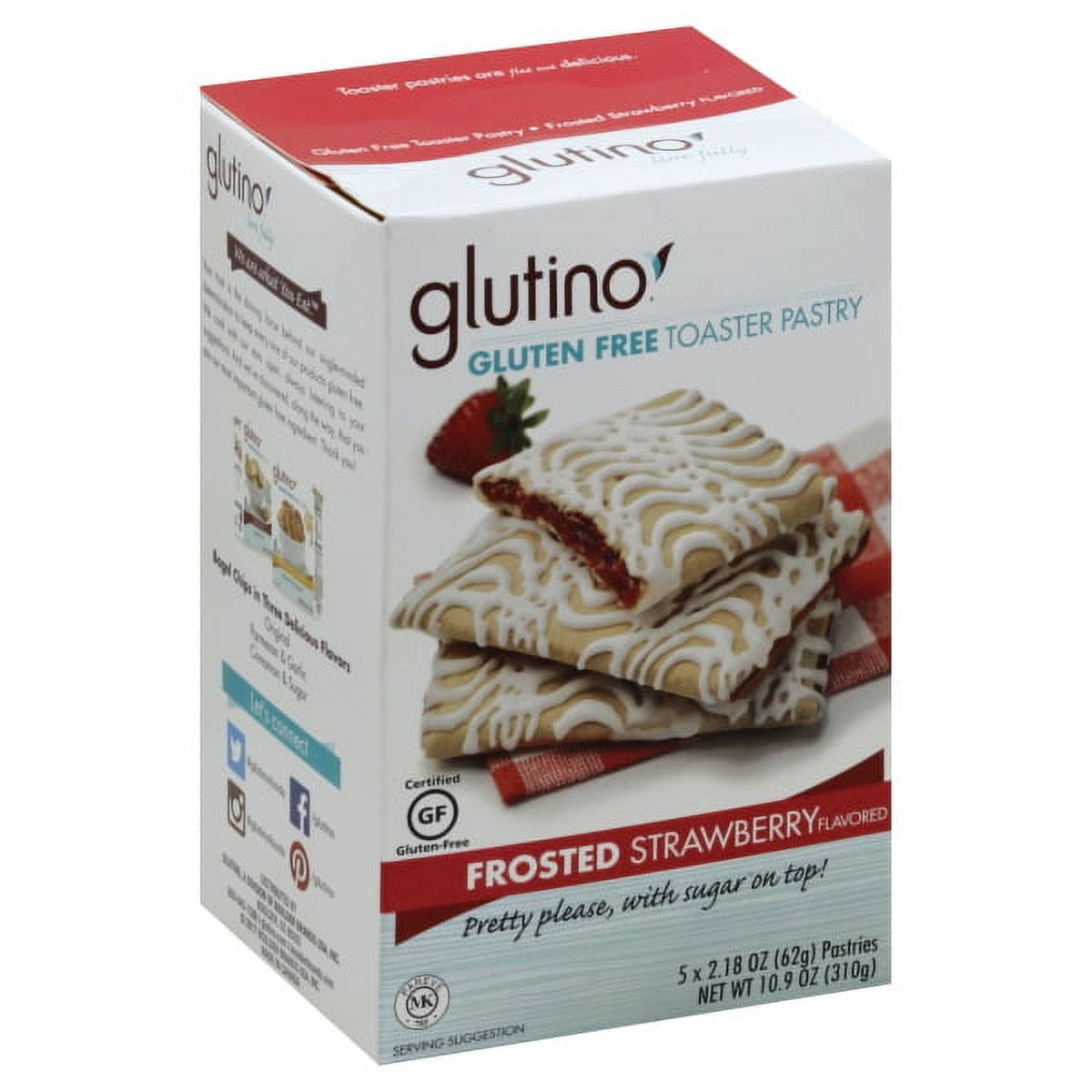 Glutino Frosted Strawberry Flavored Gluten Free Toaster Pastry 2.18 oz