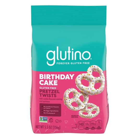 Glutino Gluten Free Birthday Cake Pretzel Twists, Gluten Free Snacks, 5.5 oz.