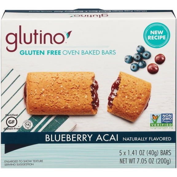 Glutino Gluten Free Blueberry Acai Oven Baked Bar, 7.05 oz - Case of 12