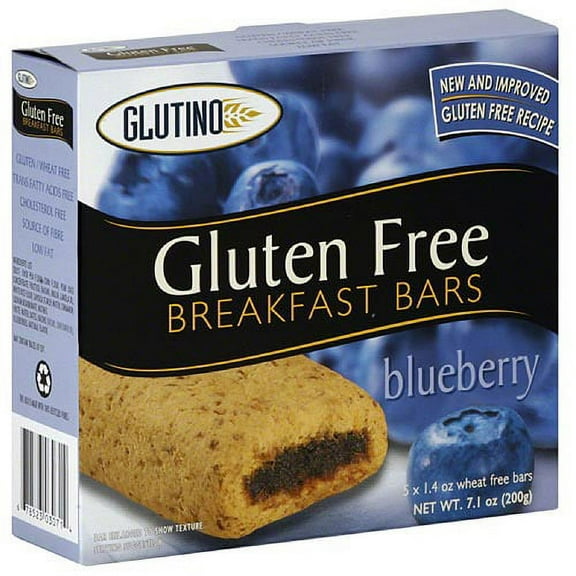 Glutino Gluten Free Blueberry Breakfast Bars, 5 count, (Pack of 12)