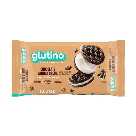 Glutino Gluten Free Chocolate Vanilla Crème Flavored Sandwich Cookies, 10.5 oz.
