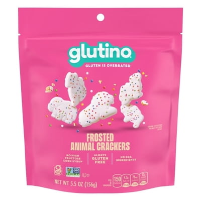 Glutino Gluten Free Frosted Animal Crackers, Gluten Free Snacks, 5.5 oz