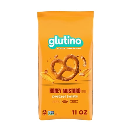 Glutino Gluten Free Honey Mustard Pretzel Twists, Gluten Free Snacks, 11 oz