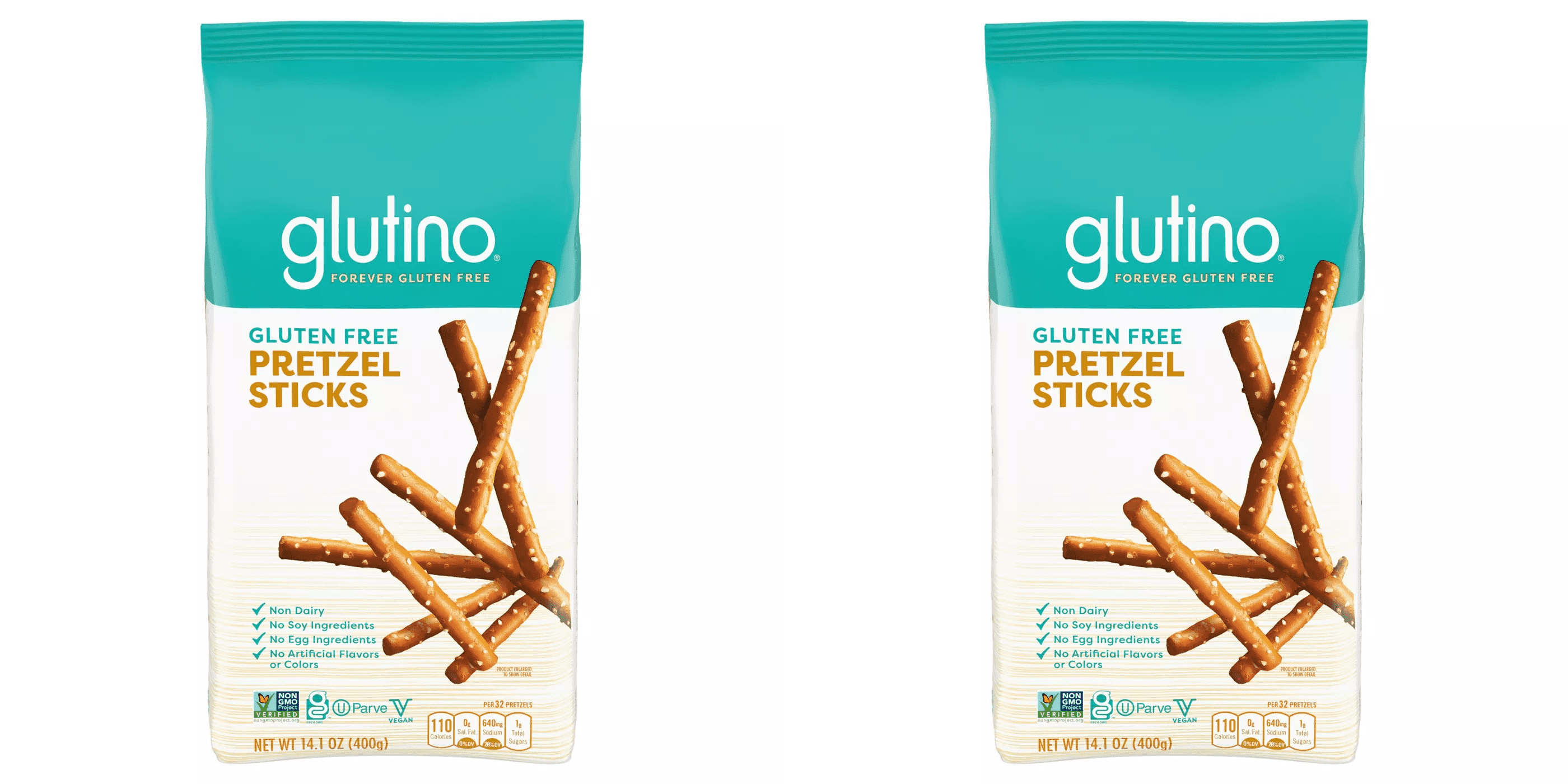 Glutino Gluten Free Pretzel Sticks, 14.1 oz pack of 2, Gluten Free Pretzel Sticks, Glutino Pretzels, Snack Pretzels, Crunchy Pretzels, Pack of 2