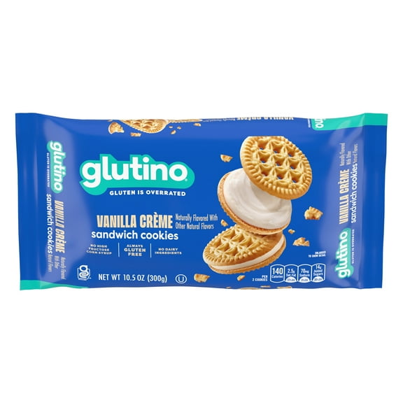 Glutino Gluten Free Vanilla Crème Flavored Sandwich Cookies, 10.5 oz.