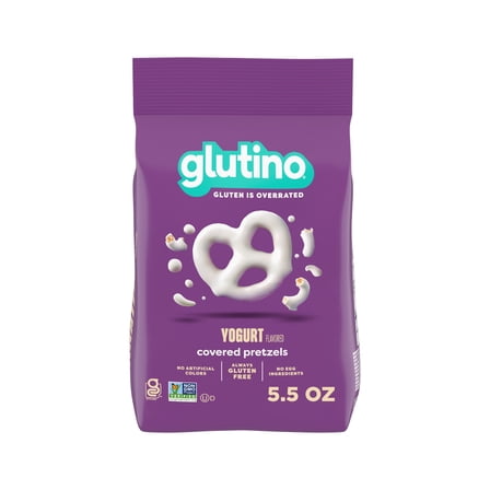 Glutino Gluten Free Yogurt Flavored Covered Pretzels, Gluten Free Snacks, 5.5 oz