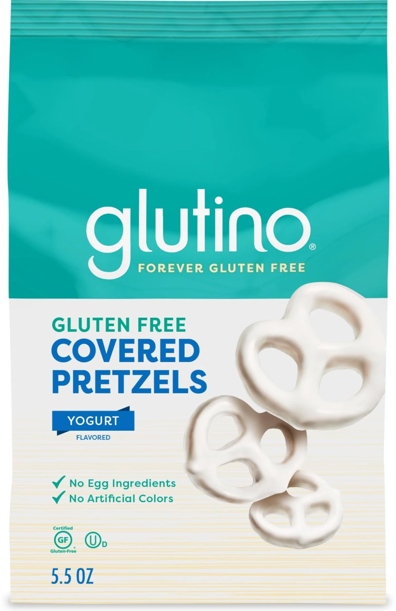 Glutino Gluten Free Yogurt HMF23 Covered Pretzels - Pack of 3
