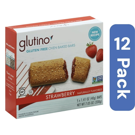 Glutino Oven Baked Strawberry Bar 7.05 oz (Pack Of 12)