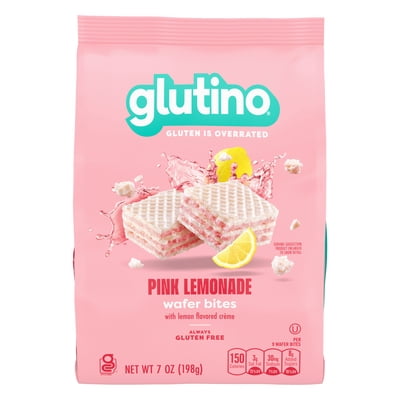 Glutino Pink Lemonade Wafer Bites, Gluten Free Wafer Cookies, 7 oz.
