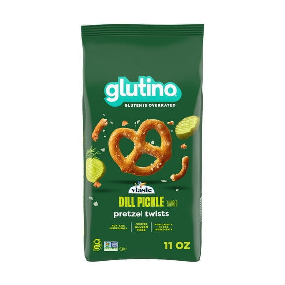 Glutino Vlasic Gluten Free Dill Pickle Pretzel Twists, Gluten Free Snacks, 11 oz